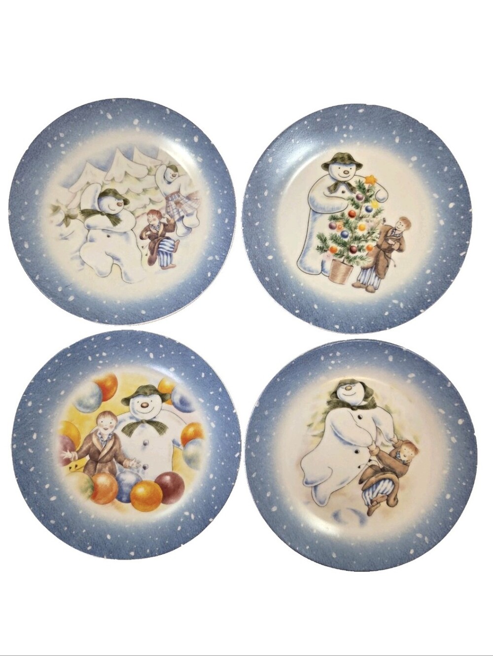 John Beswick The Snowman Cardew Design 2012 7.5" Christmas Plates Set of 4